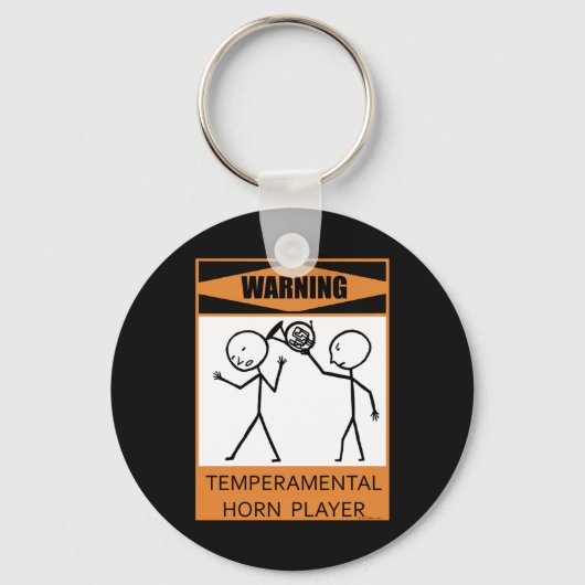 Waarschuwing Temperamental Horn Player Sleutelhanger (Voorkant)