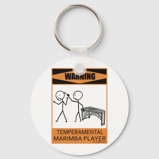 Waarschuwing Temperamental Marimba Player Sleutelhanger (Voorkant)