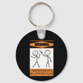 Waarschuwing Temperamental Mellophone Player Sleutelhanger (Achterkant)