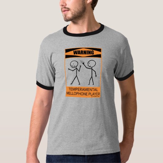 Waarschuwing Temperamental Mellophone Player T-shirt (Voorkant)