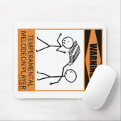 Waarschuwing Temperamental Melodeon Player Muismat (Met muis)
