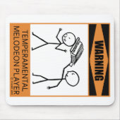 Waarschuwing Temperamental Melodeon Player Muismat (Voorkant)