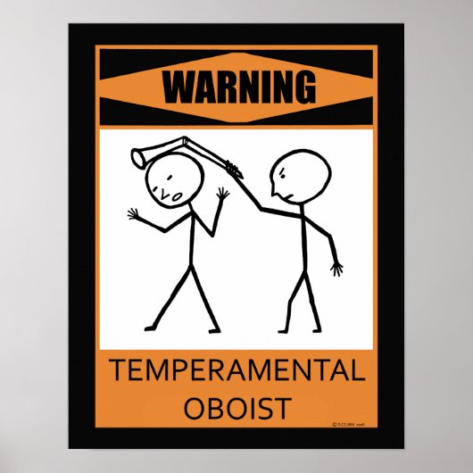 Waarschuwing Temperamental Oboist Poster (Voorkant)