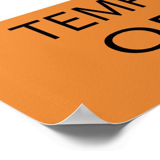 Waarschuwing Temperamental Organised Poster (Hoek)