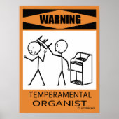 Waarschuwing Temperamental Organised Poster (Voorkant)