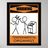 Waarschuwing Temperamental Organised Poster (Voorkant)