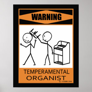 Waarschuwing Temperamental Organised Poster