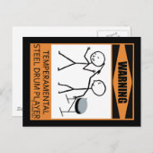 Waarschuwing! Temperamental Steel Drummer Briefkaart (Voorkant / Achterkant)