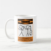 Waarschuwing Temperamental String Bass Player Coff Koffiemok (Links)