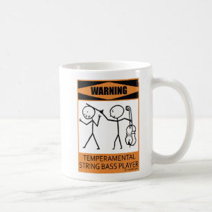 Waarschuwing Temperamental String Bass Player Coff Koffiemok
