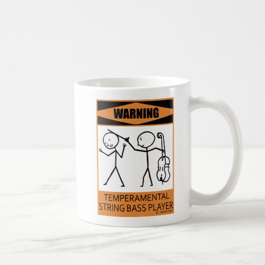 Waarschuwing Temperamental String Bass Player Coff Koffiemok (Rechts)