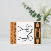 Waarschuwing Temperamental Tin Whistle Player Briefkaart (Staand voorkant)