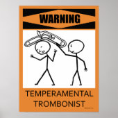 Waarschuwing Temperamental Trombonist Poster (Voorkant)