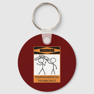 Waarschuwing Temperamental Trombonist Sleutelhanger