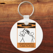 Waarschuwing Temperamental Tuba Player Sleutelhanger (Voorkant)