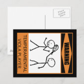 Waarschuwing! Temperamental Viola Player Briefkaart (Voorkant / Achterkant)