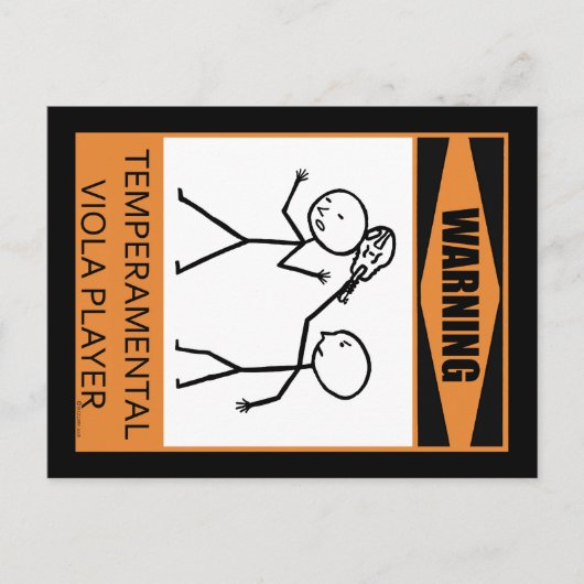 Waarschuwing! Temperamental Viola Player Briefkaart (Voorkant)