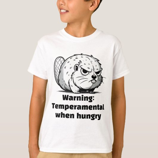 Waarschuwing: temperamentvol bij honger t-shirt (Voorkant)