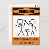 Waarschuwing temperatuurdrummer briefkaart (Voorkant / Achterkant)