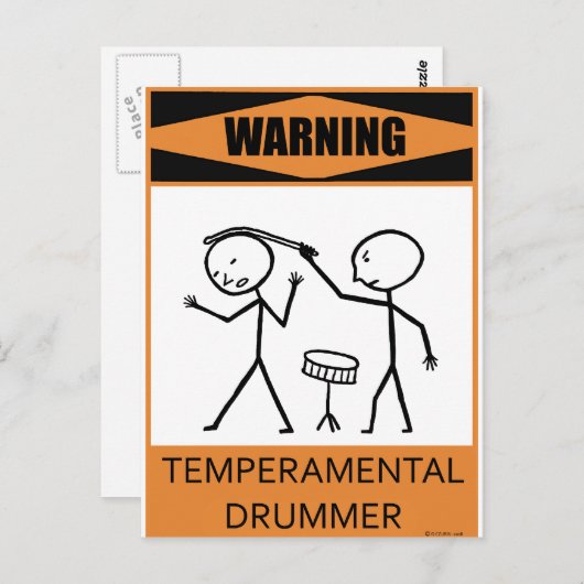 Waarschuwing temperatuurdrummer briefkaart (Voorkant / Achterkant)