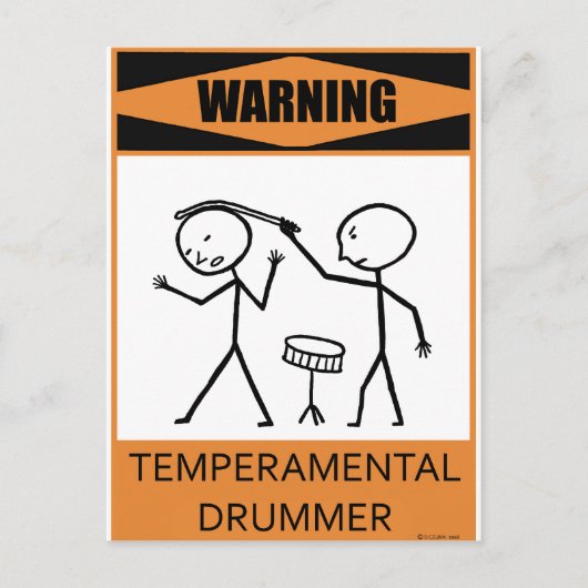 Waarschuwing temperatuurdrummer briefkaart (Voorkant)