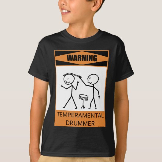 Waarschuwing temperatuurdrummer t-shirt (Voorkant)