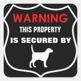WAARSCHUWING TERREIN BEWAAKT DOOR HOND STICKER
