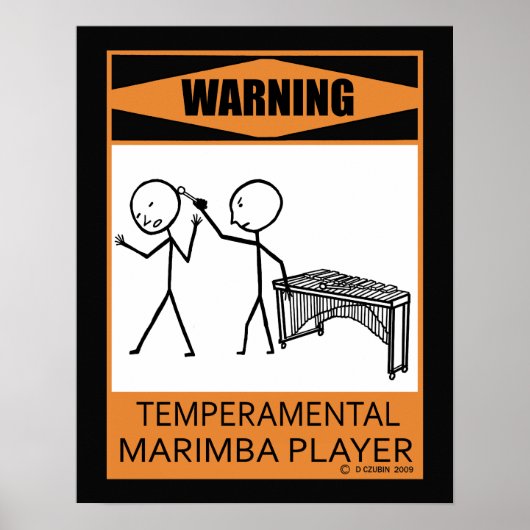 Waarschuwing Tijdelijk Poster Marimba Player (Voorkant)
