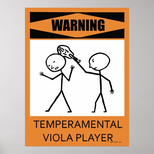 Waarschuwing Tijdelijk Poster Viola Player (Voorkant)