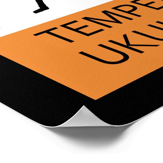 Waarschuwing Tijdelijk Ukulele Player-Poster Poster (Hoek)