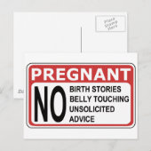 WAARSCHUWING TIJDENS DE ZWANGERSCHAP AANKONDIGINGSKAART (Voorkant / Achterkant)