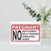 WAARSCHUWING TIJDENS DE ZWANGERSCHAP AANKONDIGINGSKAART (Staand voorkant)