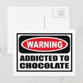 Waarschuwing TOEGEVOEGD AAN CHOCOLAAT Briefkaart (Voorkant / Achterkant)