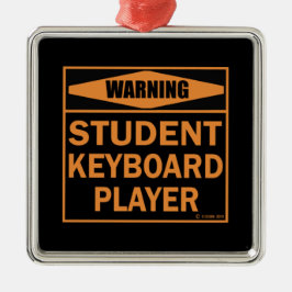 Waarschuwing! Toetsenbordspeler voor studenten! Metalen Ornament