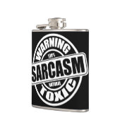 Waarschuwing Toxic Sarcasm Funny Phrase Heupfles (Links)