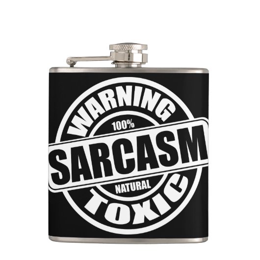 Waarschuwing Toxic Sarcasm Funny Phrase Heupfles (Voorkant)