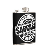 Waarschuwing Toxic Sarcasm Funny Phrase Heupfles (Rechts)