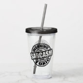 Waarschuwing Toxic Sarcasm Funny Quote Acryl Drinkbeker (Achterkant)