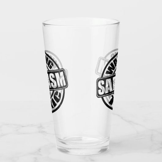 Waarschuwing Toxic Sarcasm Funny Quote Glas (Rechts)