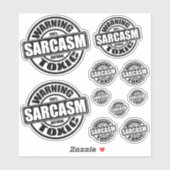 Waarschuwing Toxic Sarcasm Humoureus label (Vel)