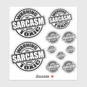 Waarschuwing Toxic Sarcasm Humoureus label