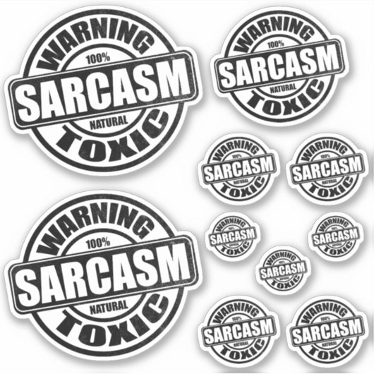 Waarschuwing Toxic Sarcasm Humoureus label (Voorkant)