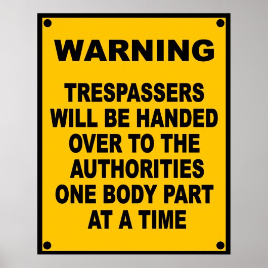 Waarschuwing Trespassers Poster (Voorkant)
