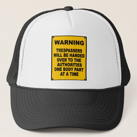 Waarschuwing Trespassers Trucker Pet (Voorkant)