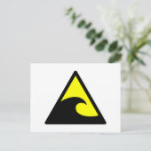 Waarschuwing Tsunami Wave Sign Briefkaart (Staand voorkant)