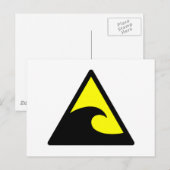 Waarschuwing Tsunami Wave Sign Briefkaart (Voorkant / Achterkant)