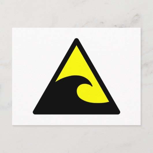 Waarschuwing Tsunami Wave Sign Briefkaart (Voorkant)