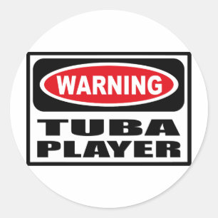 Waarschuwing TUBA PLAYER Sticker