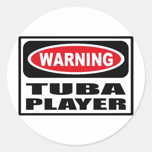 Waarschuwing TUBA PLAYER Sticker (Voorkant)