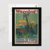 Waarschuwing Tweede Wereldoorlog Briefkaart (Voorkant / Achterkant)